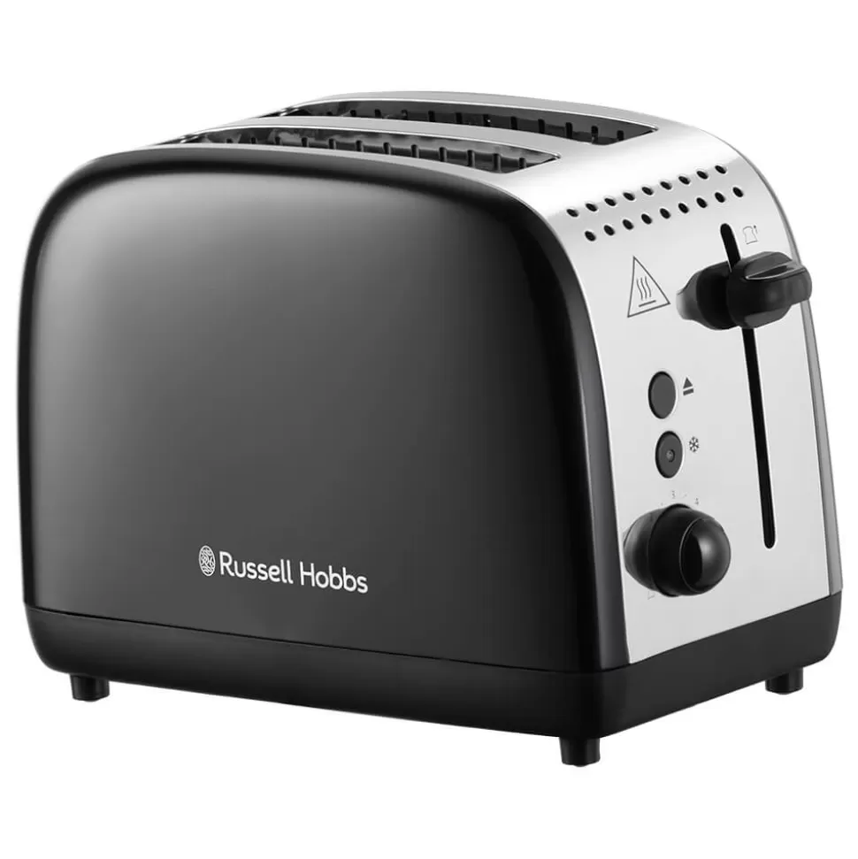 Black Stainless Steel Toaster 2 Slice | Russell Hobbs Flash Sale