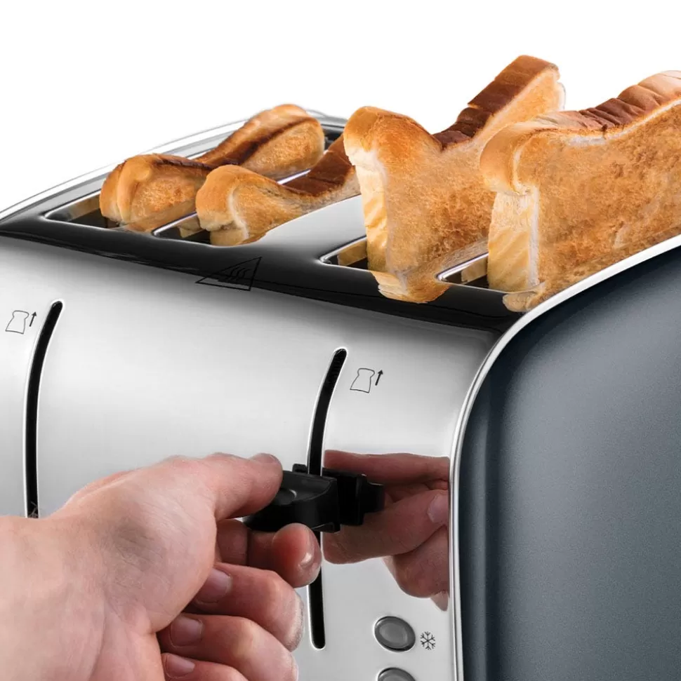 Colours Plus Grey 4 Slice Toaster | Russell Hobbs Fashion