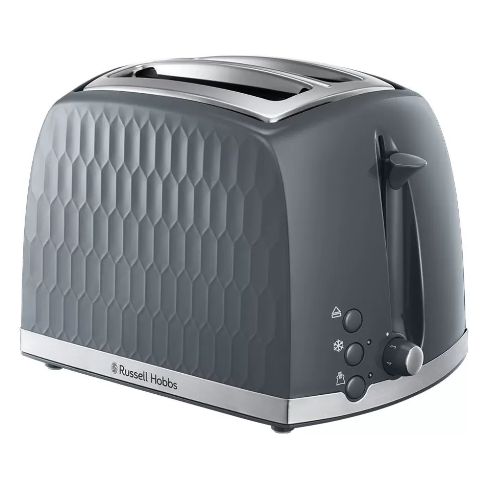 Honeycomb 2 Slice Grey Toaster | Russell Hobbs Cheap