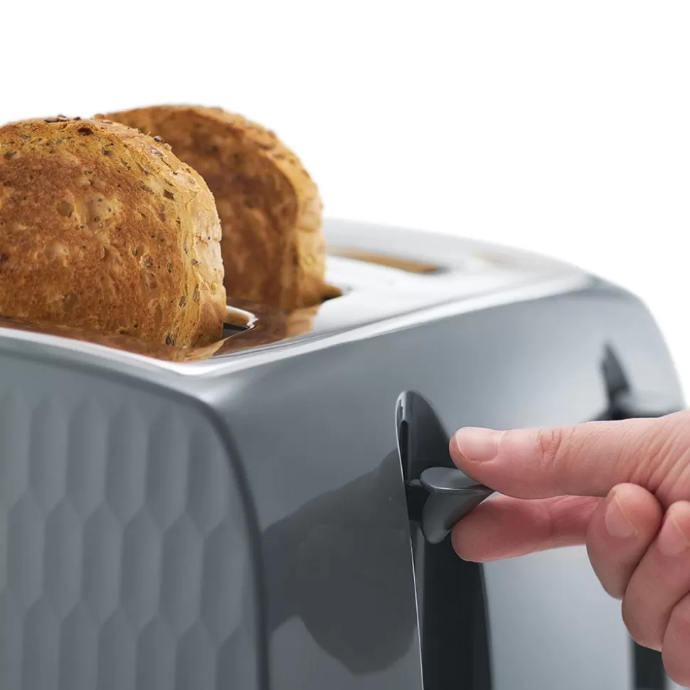 Honeycomb 4 Slice Grey Toaster | Russell Hobbs Fashion