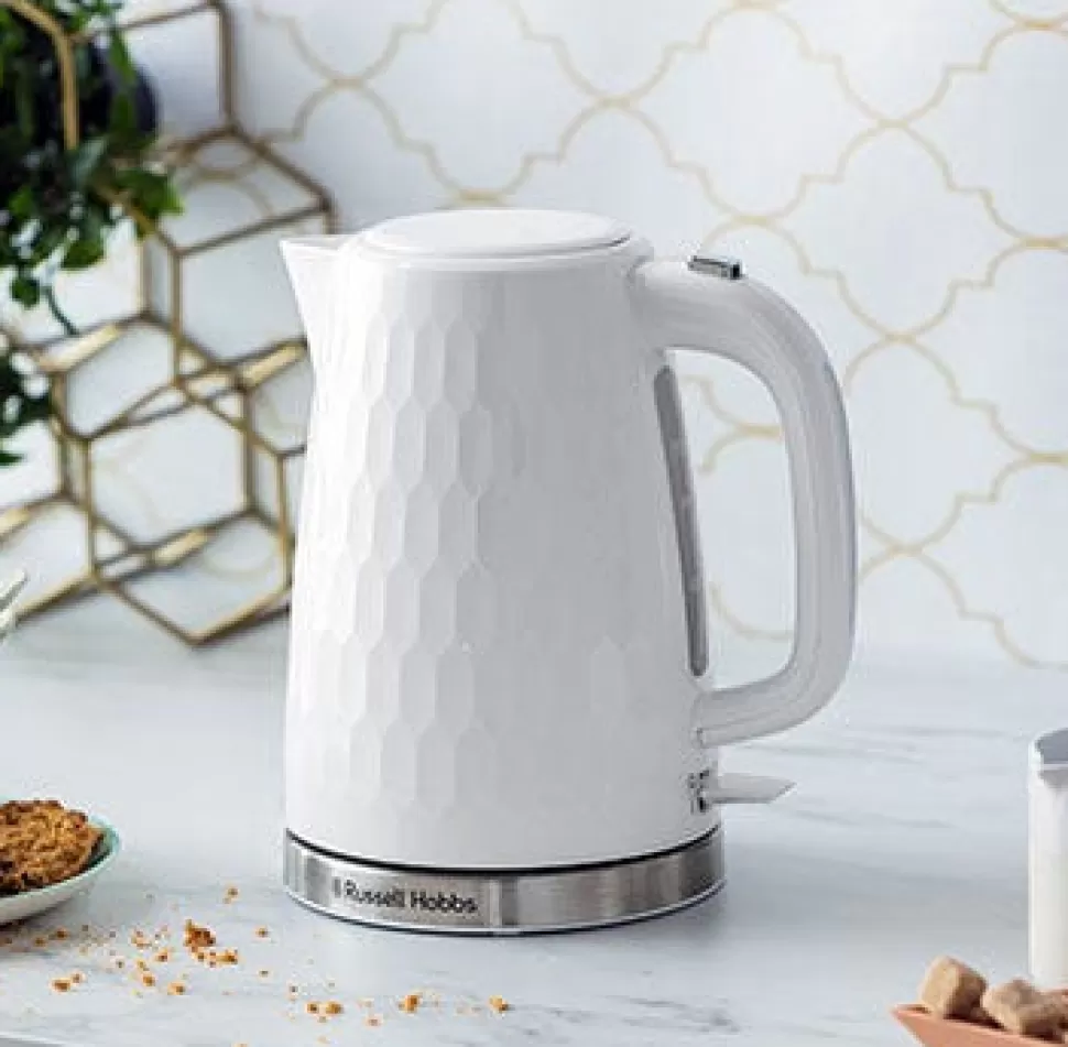 Honeycomb White Kettle | Russell Hobbs Fashion