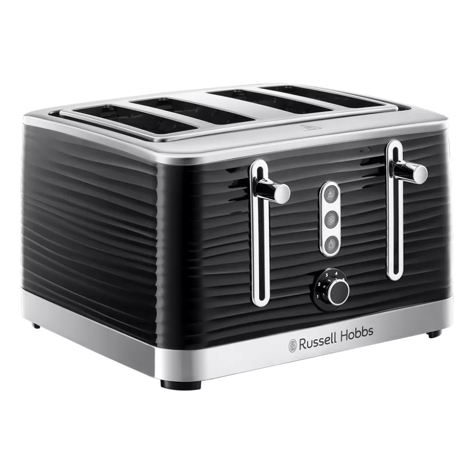 Inspire 4 Slice Black Toaster | Russell Hobbs Outlet