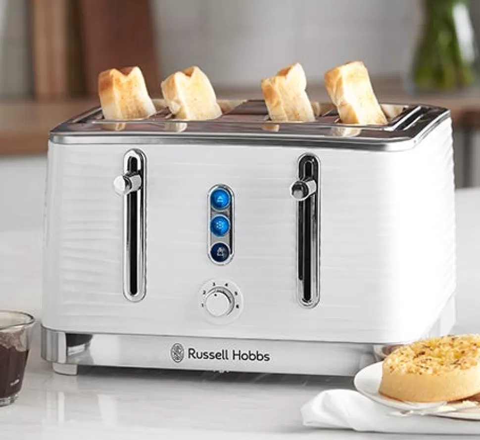 Inspire 4 Slice White Toaster | Russell Hobbs Online