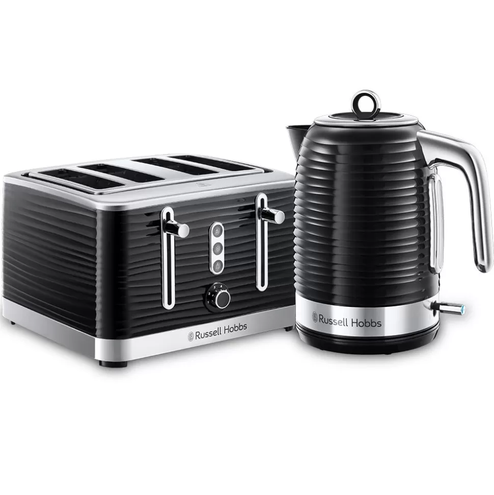 Inspire Kettle And Toaster Set Black 4 Slice | Russell Hobbs Hot