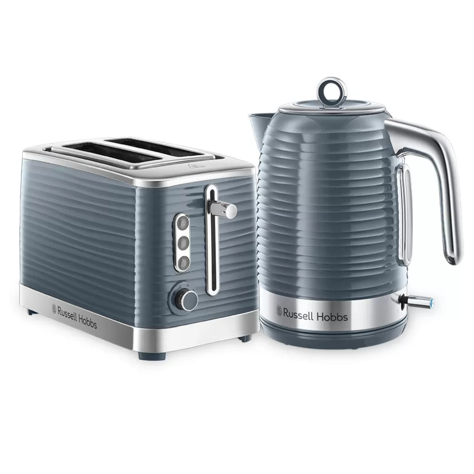 Inspire Kettle And Toaster Set Grey 2 Slice | Russell Hobbs Clearance