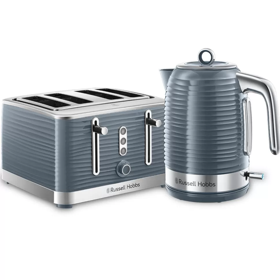 Inspire Kettle And Toaster Set Grey 4 Slice | Russell Hobbs Cheap