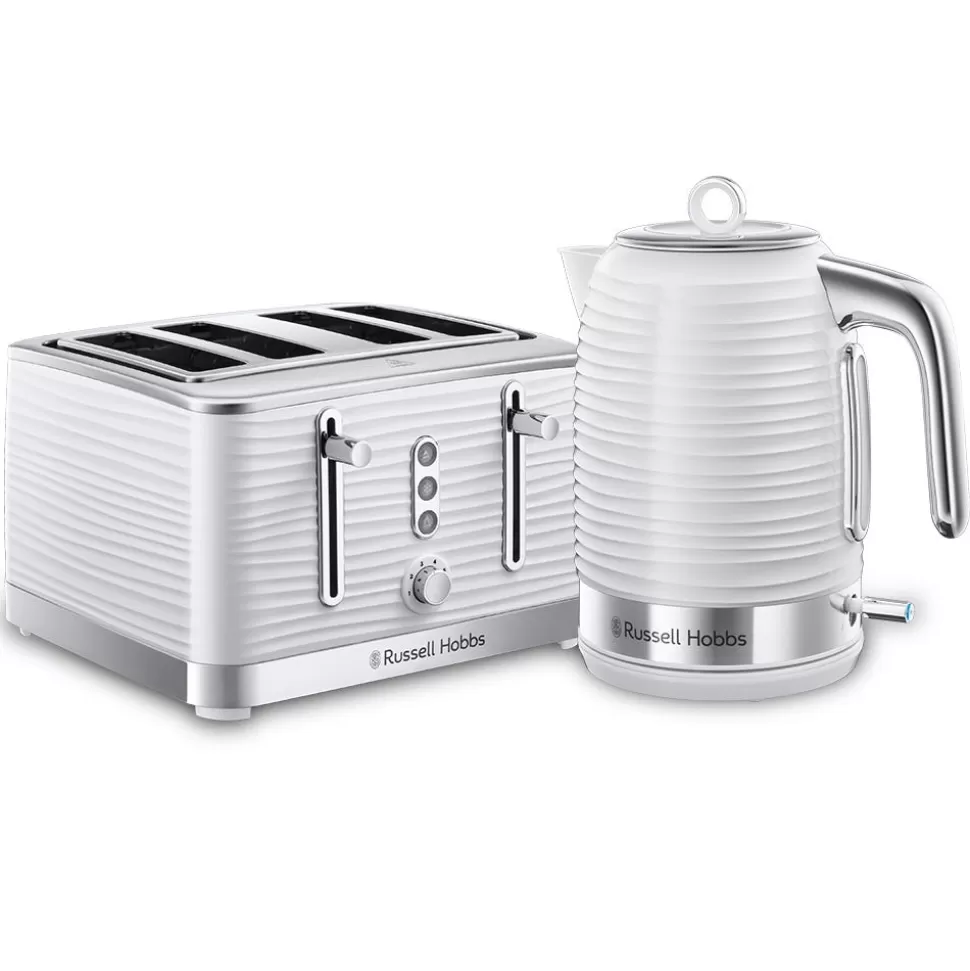 Inspire Kettle And Toaster Set White 4 Slice | Russell Hobbs New