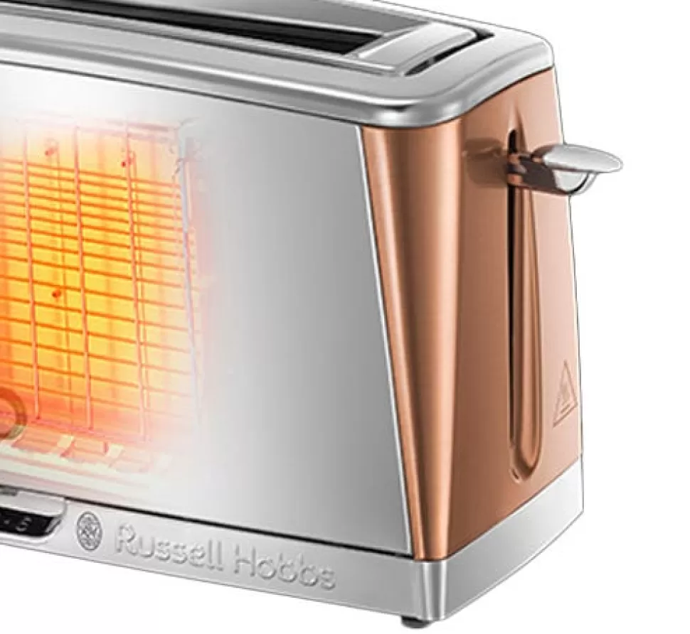 Luna Toaster 2 Slice Long Slot Copper | Russell Hobbs Clearance