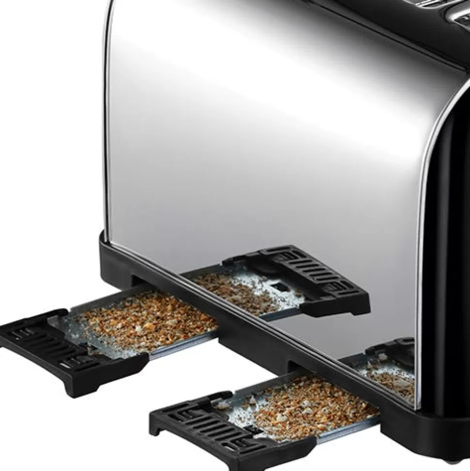 Stainless Steel Black 4 Slice Toaster | Russell Hobbs Flash Sale