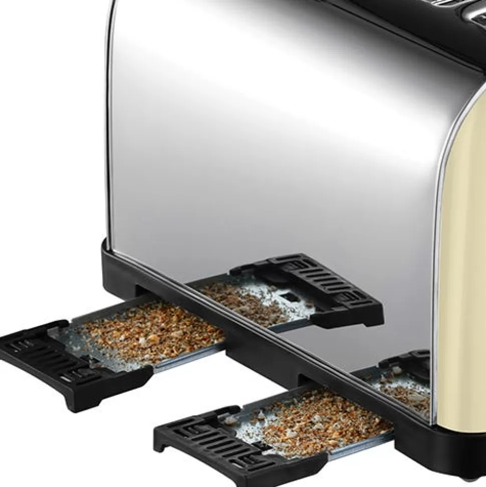 Stainless Steel Cream 4 Slice Toaster | Russell Hobbs Discount