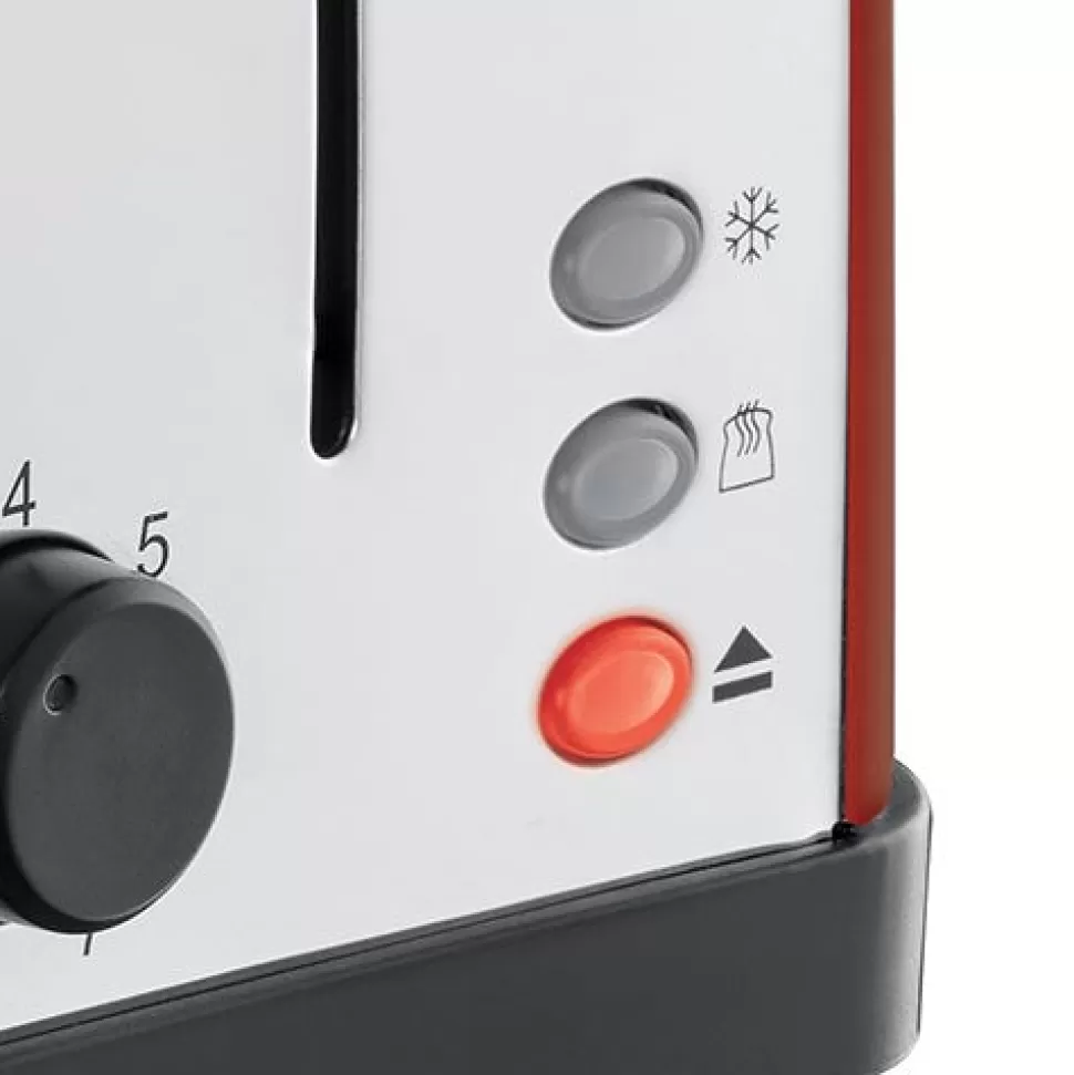 Stainless Steel Red 4 Slice Toaster | Russell Hobbs New