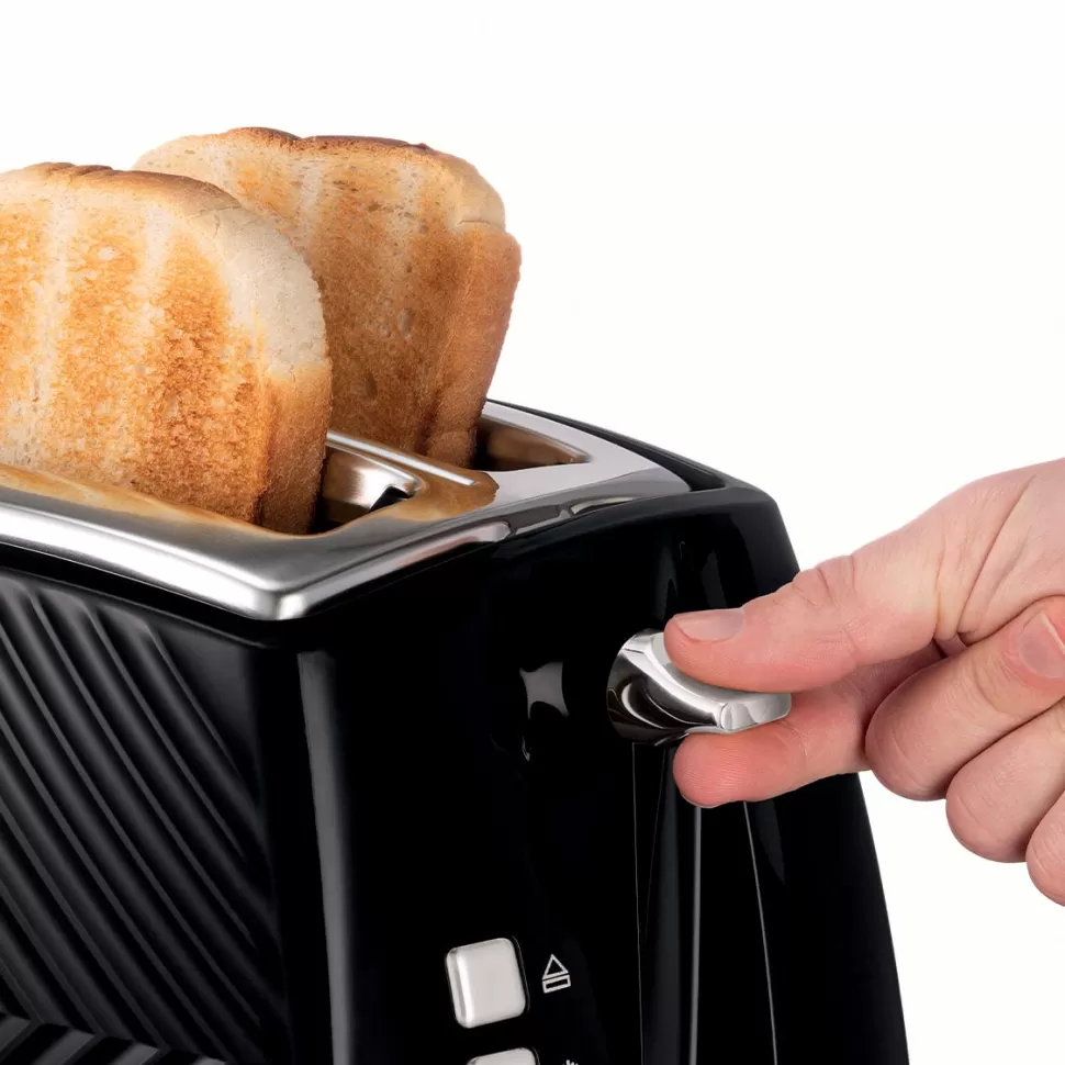 Textured 2-Slice Toaster Black | Russell Hobbs Sale