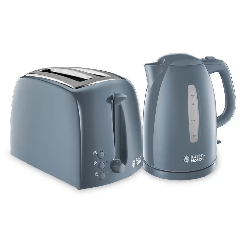 Textures Grey Kettle And 2 Slice Toaster Set | Russell Hobbs Shop